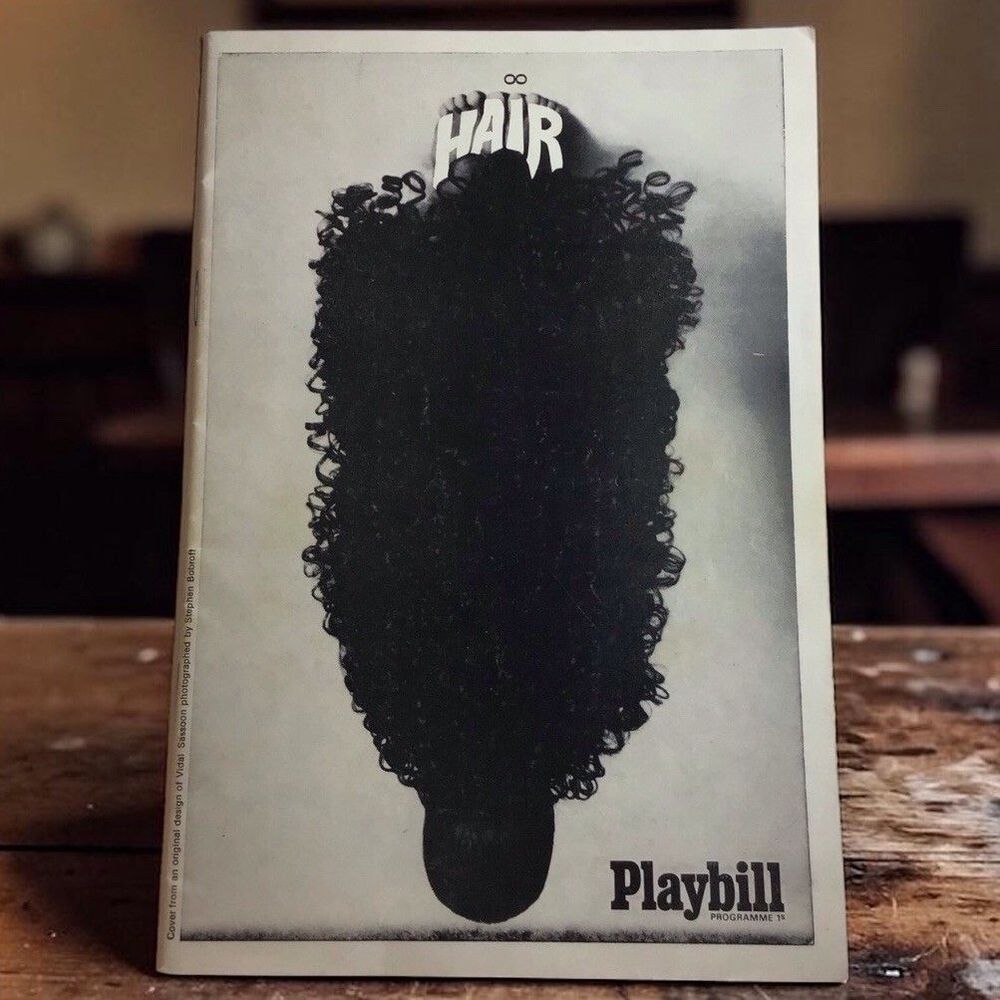 1970 HAIR Musical Original Playbill w/ Psychedelic”Be-In” Insert Poster –London
